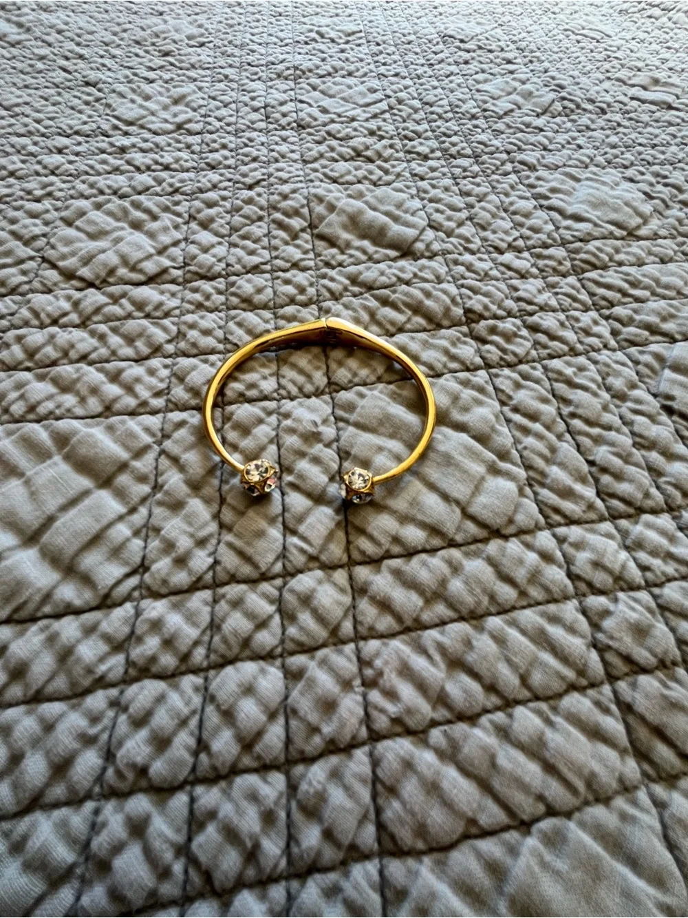 kate spade Gold Open-Ended Cuff Bracelet with Clear Crystal Ends - Picture 3 of 5